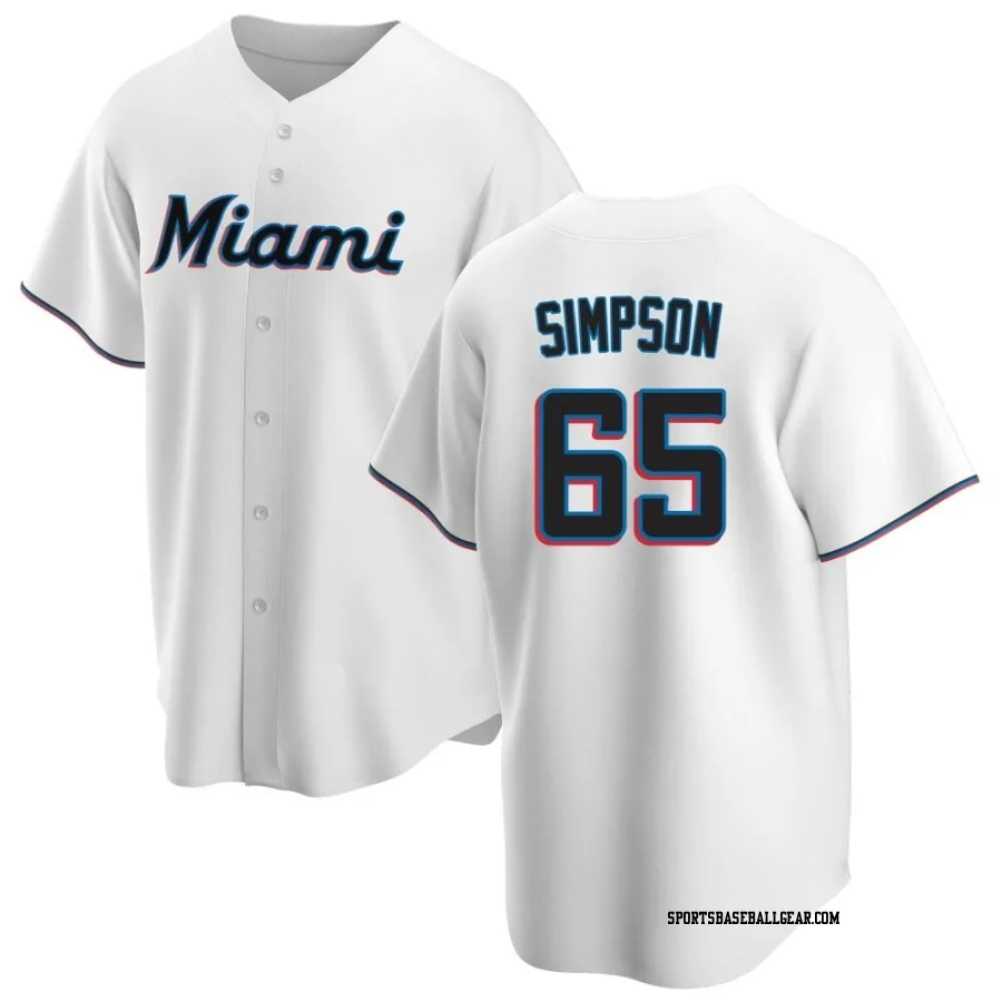 Josh Simpson Youth Miami Marlins White Replica Home Jersey