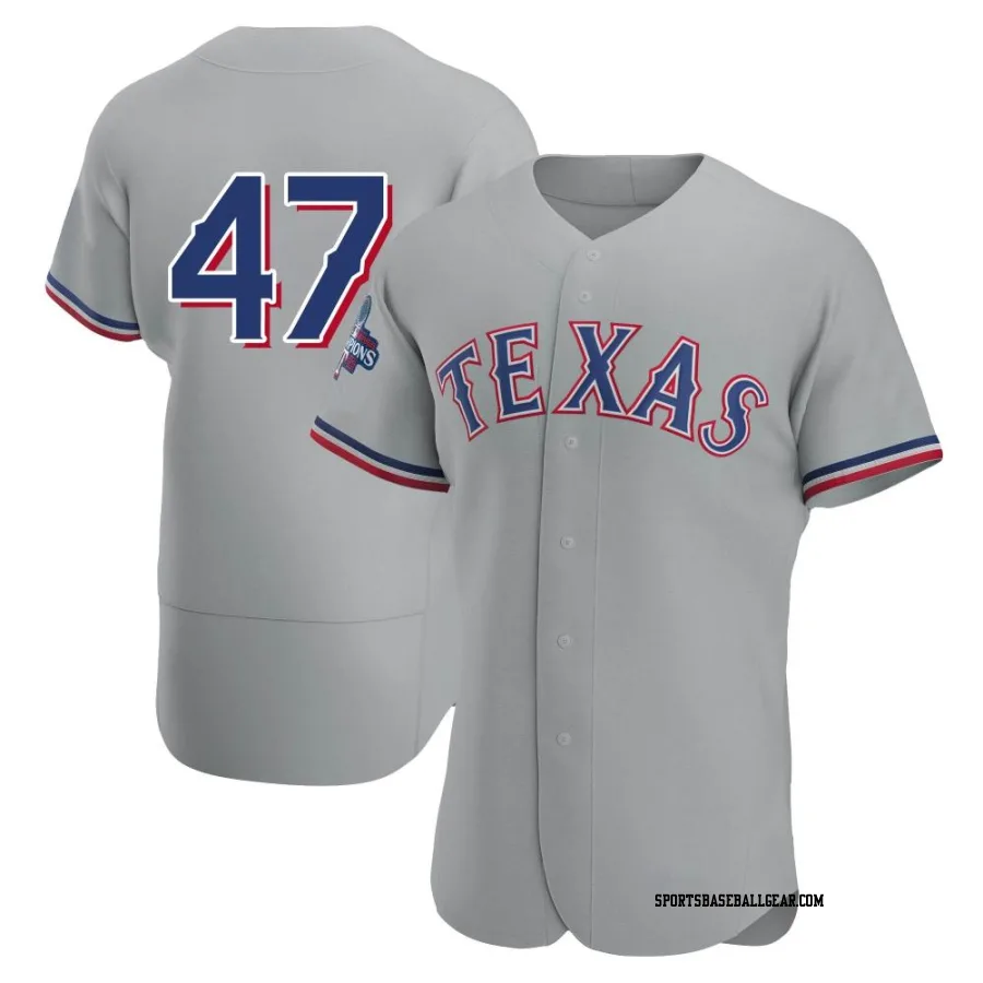 Josh Smith Men's Texas Rangers Gray Authentic Road 2023 World Series Champions Jersey