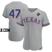 Josh Smith Men's Texas Rangers Gray Authentic Road 2023 World Series Jersey