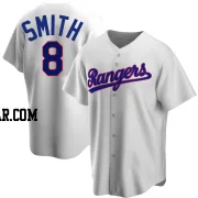 Josh Smith Men's Texas Rangers White Replica Home Cooperstown Collection Jersey