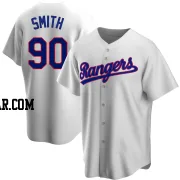 Josh Smith Men's Texas Rangers White Replica Home Cooperstown Collection Jersey