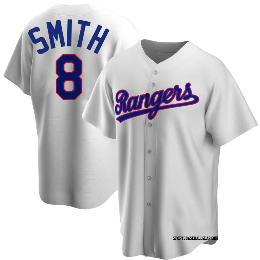 Josh Smith Men's Texas Rangers White Replica Home Cooperstown Collection Jersey