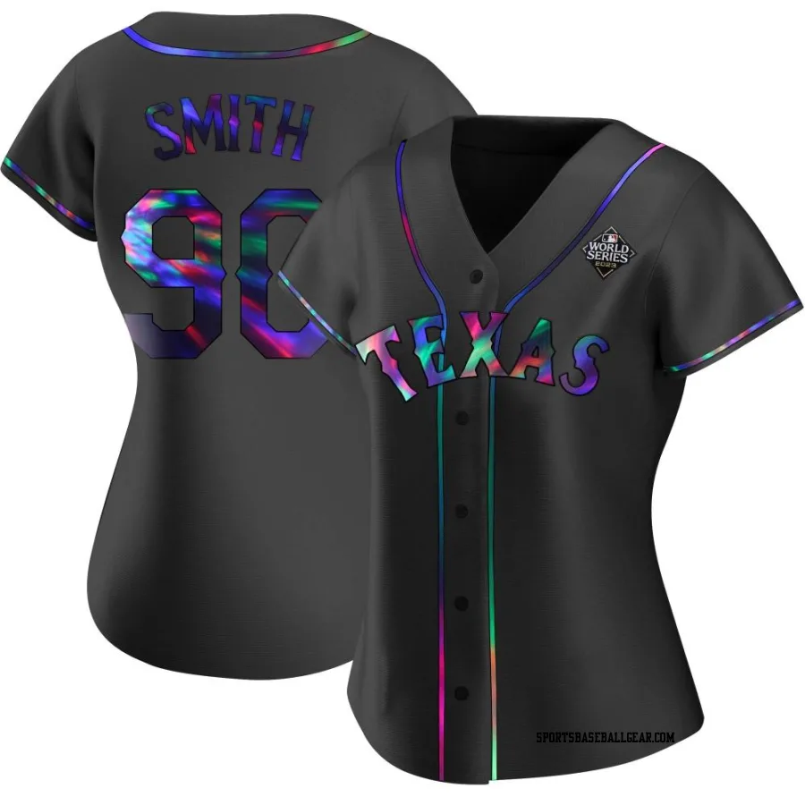 Josh Smith Women's Texas Rangers Black Holographic Replica Alternate 2023 World Series Jersey