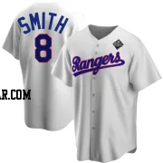 Josh Smith Youth Texas Rangers White Replica Home Cooperstown Collection 2023 World Series Jersey