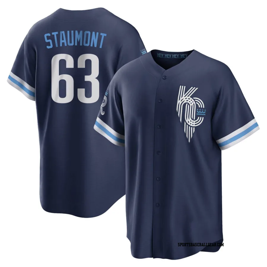 Josh Staumont Men's Kansas City Royals Navy Replica 2022 City Connect Jersey