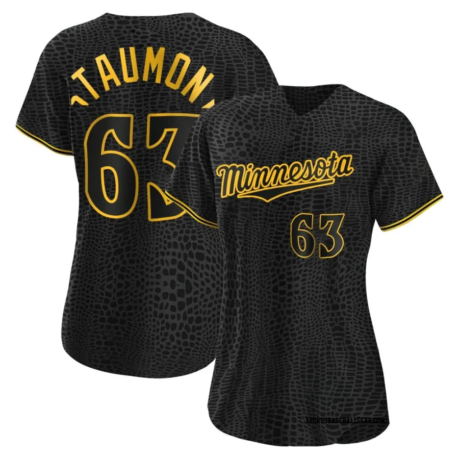 Josh Staumont Women's Minnesota Twins Black Authentic Snake Skin City Jersey