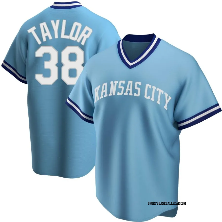 Josh Taylor Men's Kansas City Royals Light Blue Replica Road Cooperstown Collection Jersey