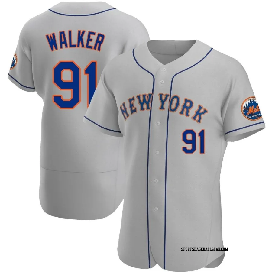 Josh Walker Men's New York Mets Gray Authentic Road Jersey