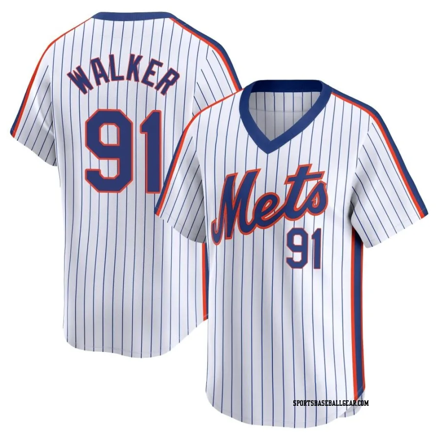 Josh Walker Men's New York Mets White Limited Cooperstown Collection Jersey