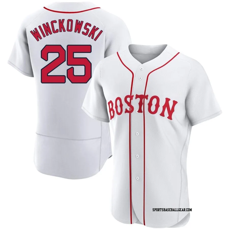 Josh Winckowski Men's Boston Red Sox White Authentic 2021 Patriots' Day Jersey