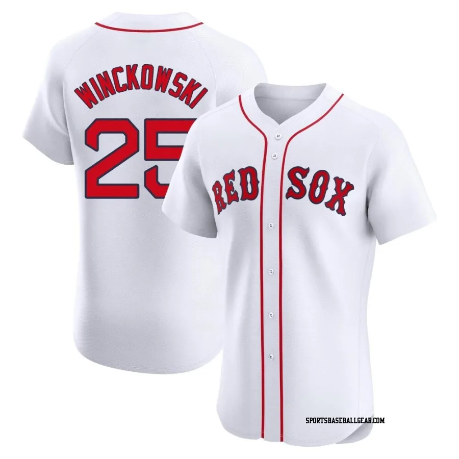 Josh Winckowski Men's Boston Red Sox White Elite Home Patch Jersey