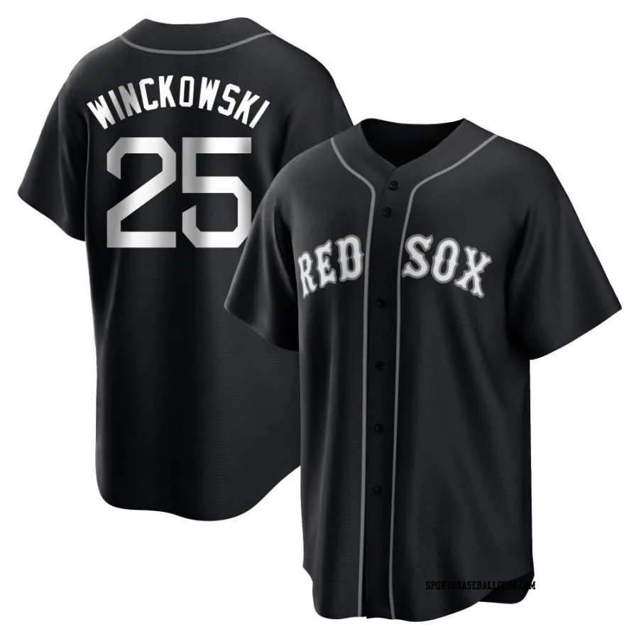 Josh Winckowski Youth Boston Red Sox Black/White Replica Jersey