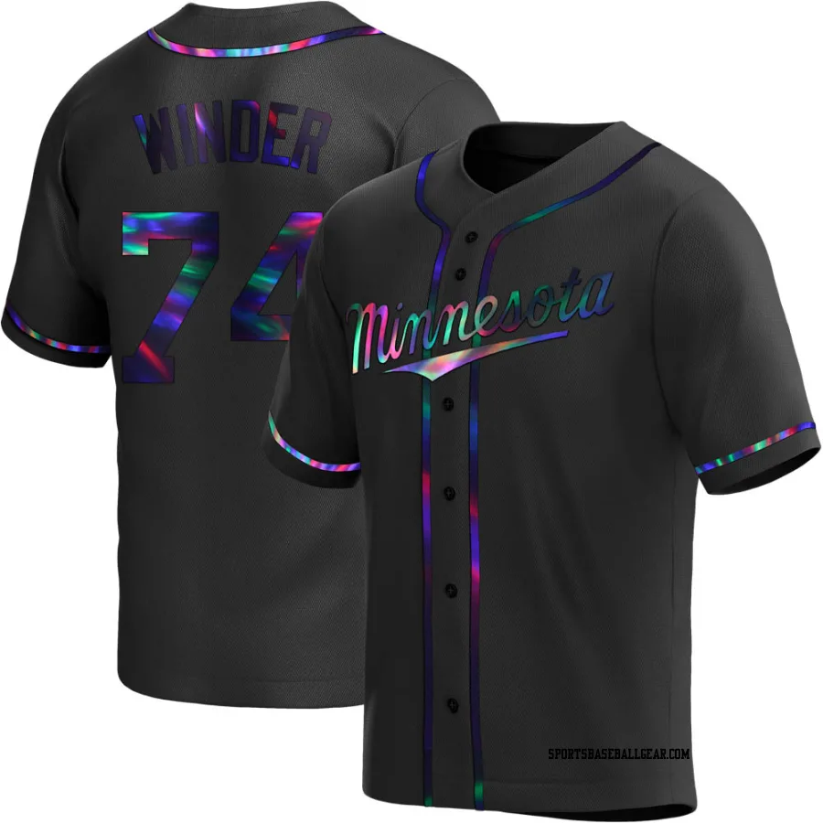 Josh Winder Men's Minnesota Twins Black Holographic Replica Alternate Jersey