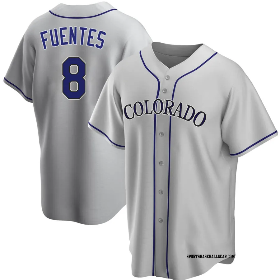 Joshua Fuentes Men's Colorado Rockies Gray Replica Road Jersey