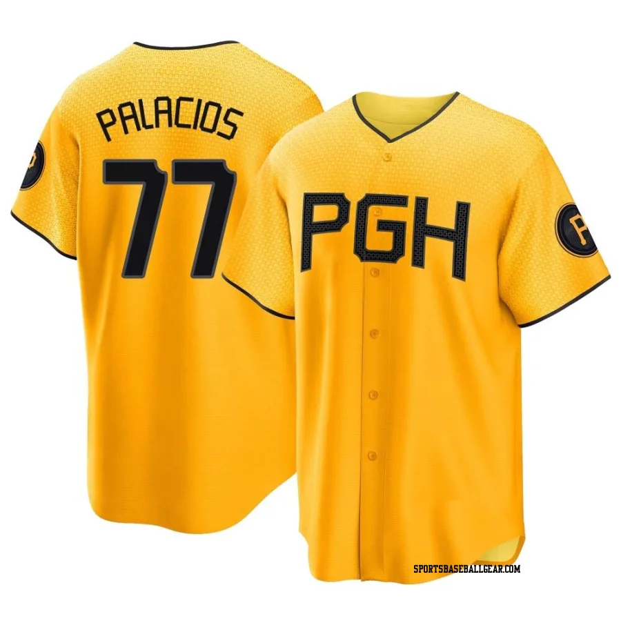 Joshua Palacios Youth Pittsburgh Pirates Gold Replica 2023 City Connect Jersey