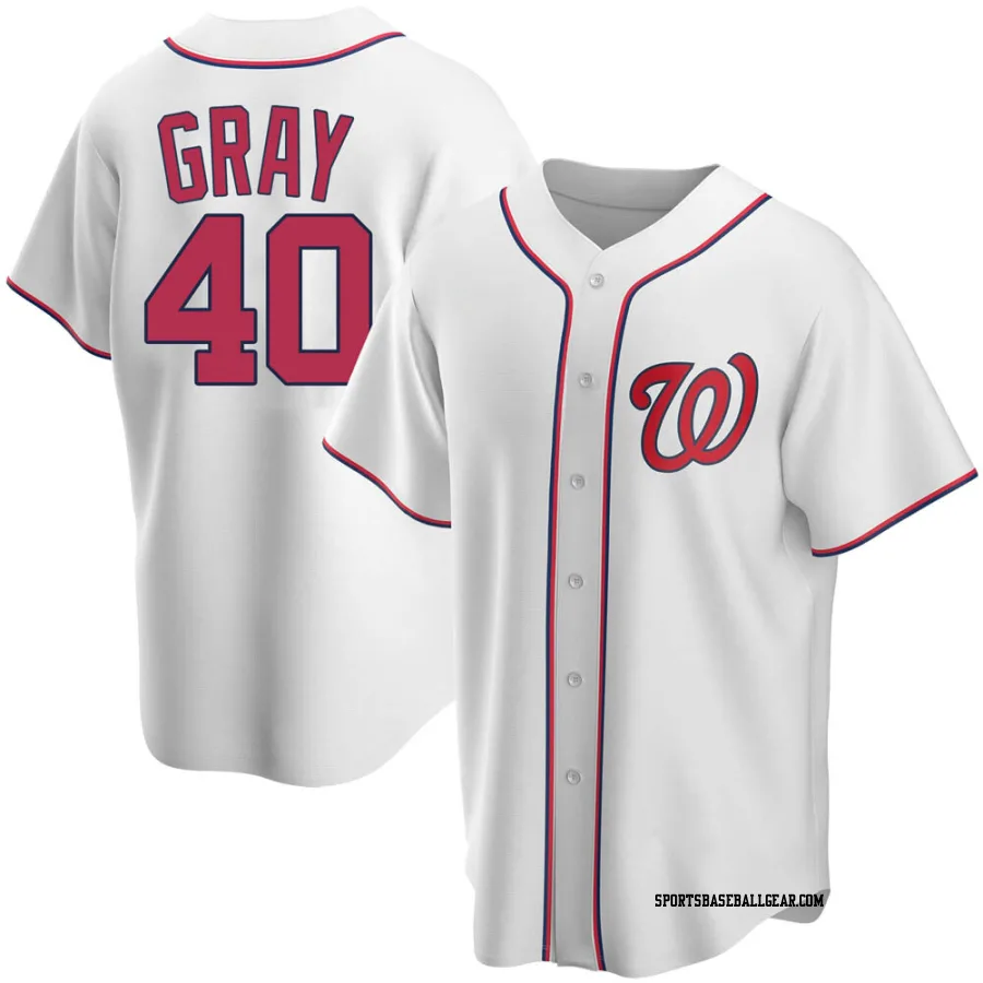 Josiah Gray Men's Washington Nationals White Replica Home Jersey