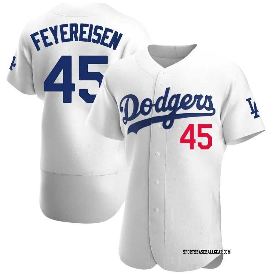 J.P. Feyereisen Men's Los Angeles Dodgers White Authentic Home Jersey