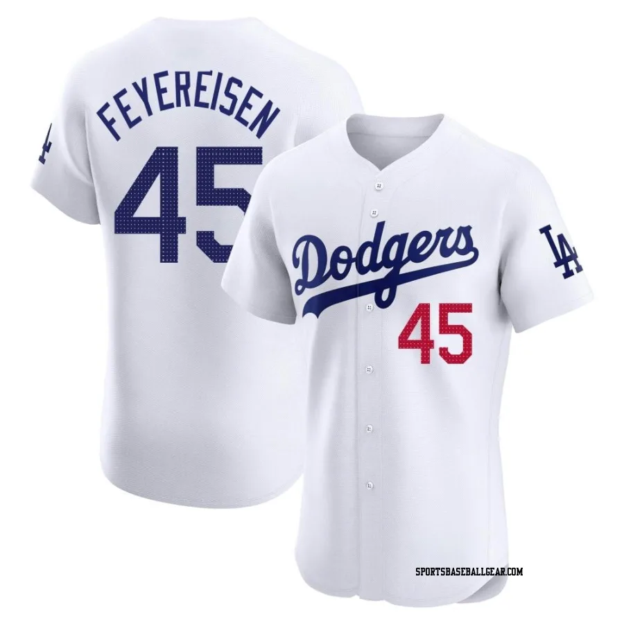 J.P. Feyereisen Men's Los Angeles Dodgers White Elite Home Jersey