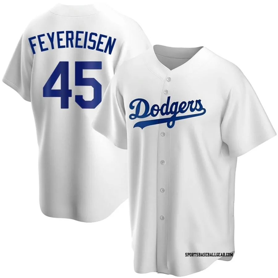 J.P. Feyereisen Men's Los Angeles Dodgers White Replica Home Jersey