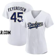 J.P. Feyereisen Women's Los Angeles Dodgers White/Gold Authentic 2021 Gold Program Player Jersey