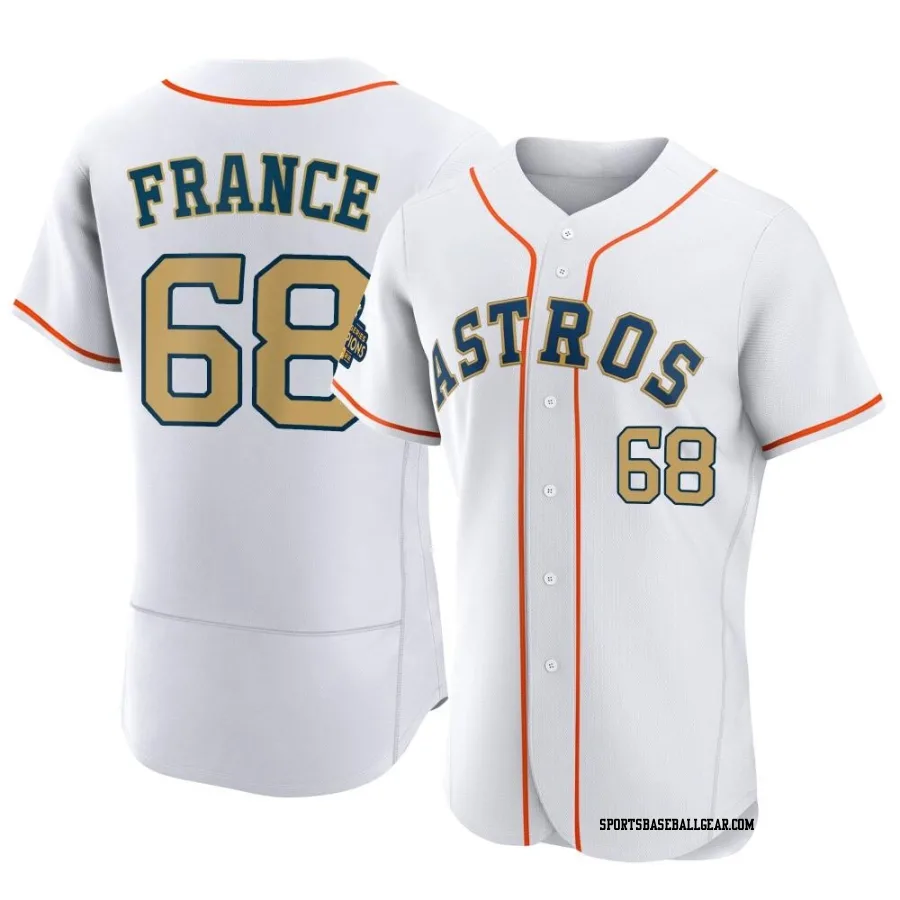 J.P. France Men's Houston Astros Gold Authentic White 2023 Collection Jersey