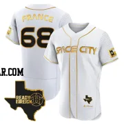 J.P. France Men's Houston Astros White/Gold Authentic 2023 Space City Ready 2 Reign Flex Base Jersey