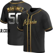 J.P. Martinez Men's Atlanta Braves Black Golden Replica Alternate Jersey