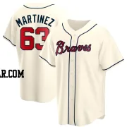 J.P. Martinez Men's Atlanta Braves Cream Replica Alternate Jersey