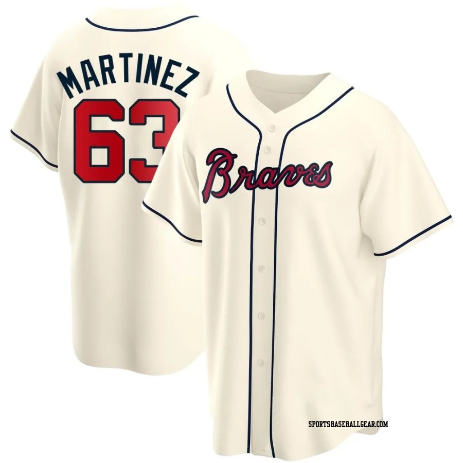 J.P. Martinez Men's Atlanta Braves Cream Replica Alternate Jersey