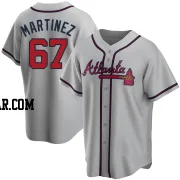 J.P. Martinez Men's Atlanta Braves Gray Replica Road Jersey