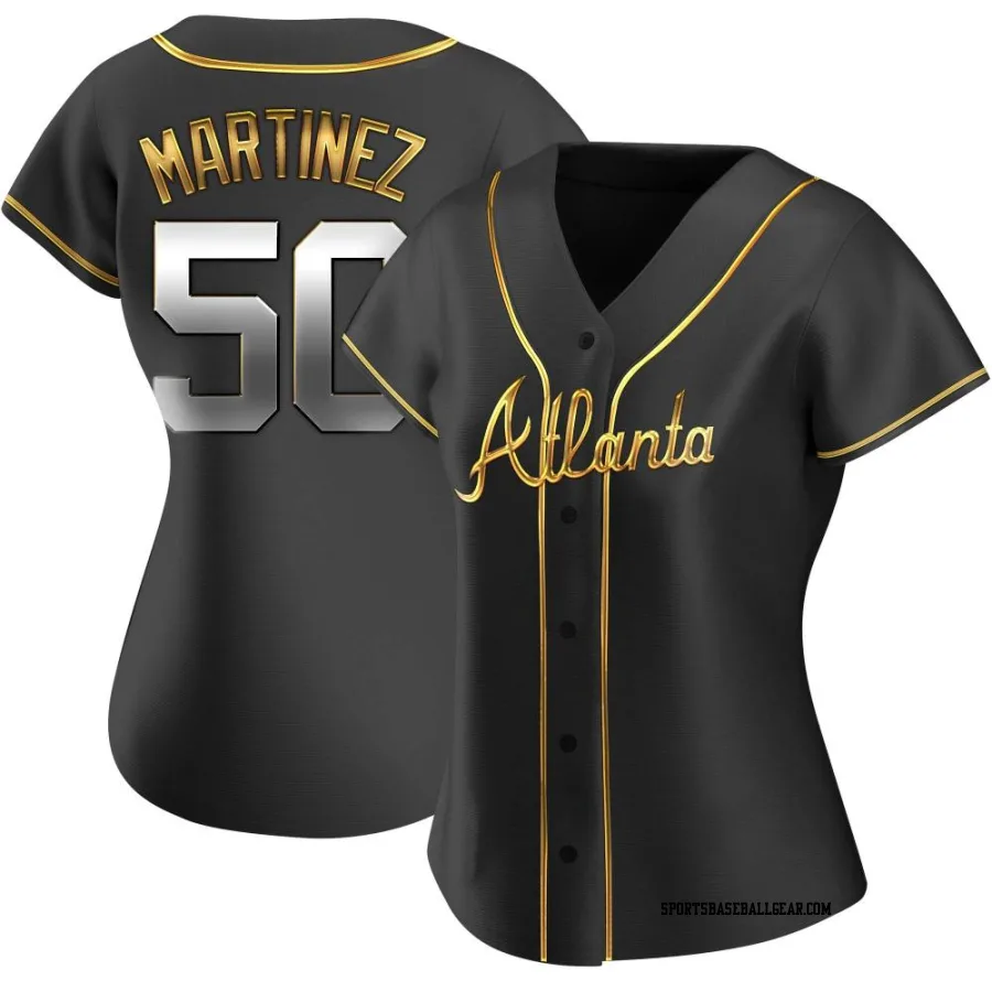 J.P. Martinez Women's Atlanta Braves Black Golden Replica Alternate Jersey