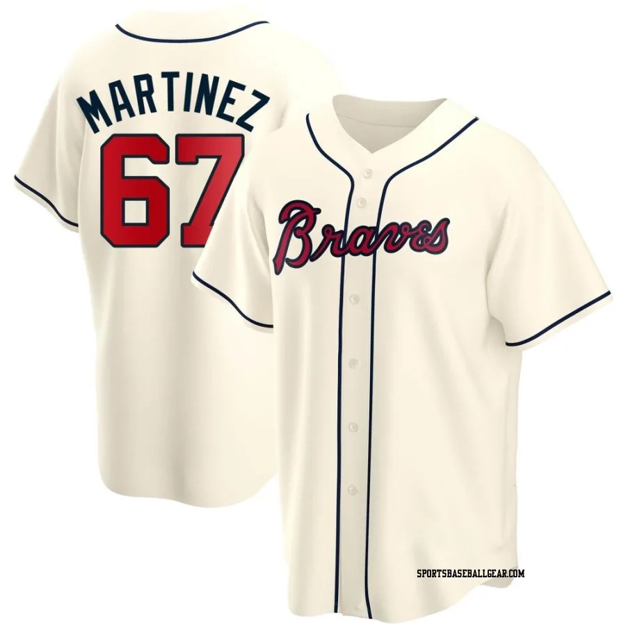 J.P. Martinez Youth Atlanta Braves Cream Replica Alternate Jersey