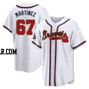 J.P. Martinez Youth Atlanta Braves Gold Replica White 2022 Program Jersey