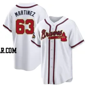 J.P. Martinez Youth Atlanta Braves Gold Replica White 2022 Program Jersey