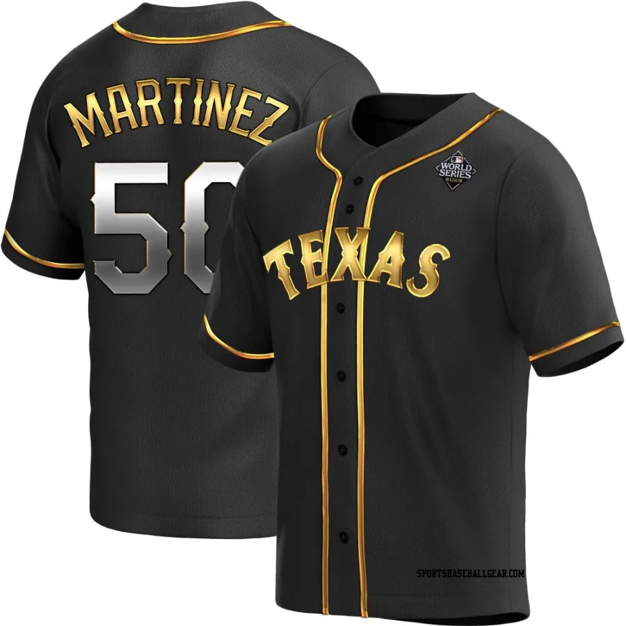 J.P. Martinez Youth Texas Rangers Black Golden Replica Alternate 2023 World Series Jersey