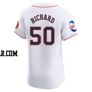 J.R. Richard Men's Houston Astros White Elite Home Patch Jersey