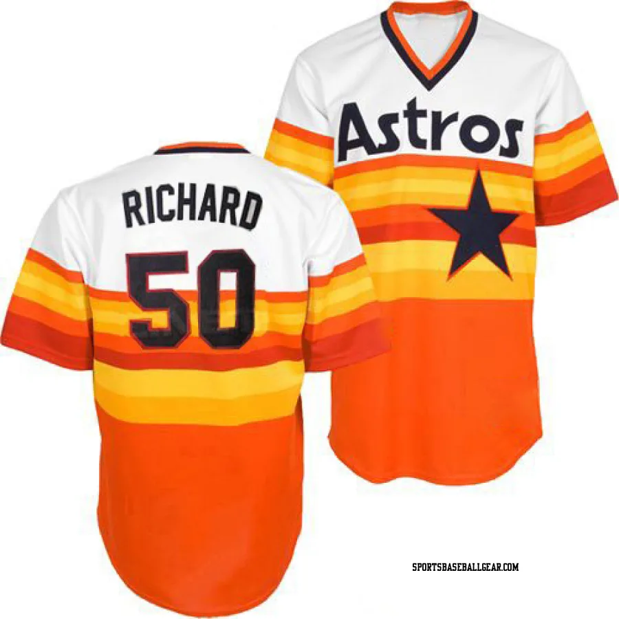 J.R. Richard Men's Houston Astros White/Orange Authentic Throwback Jersey