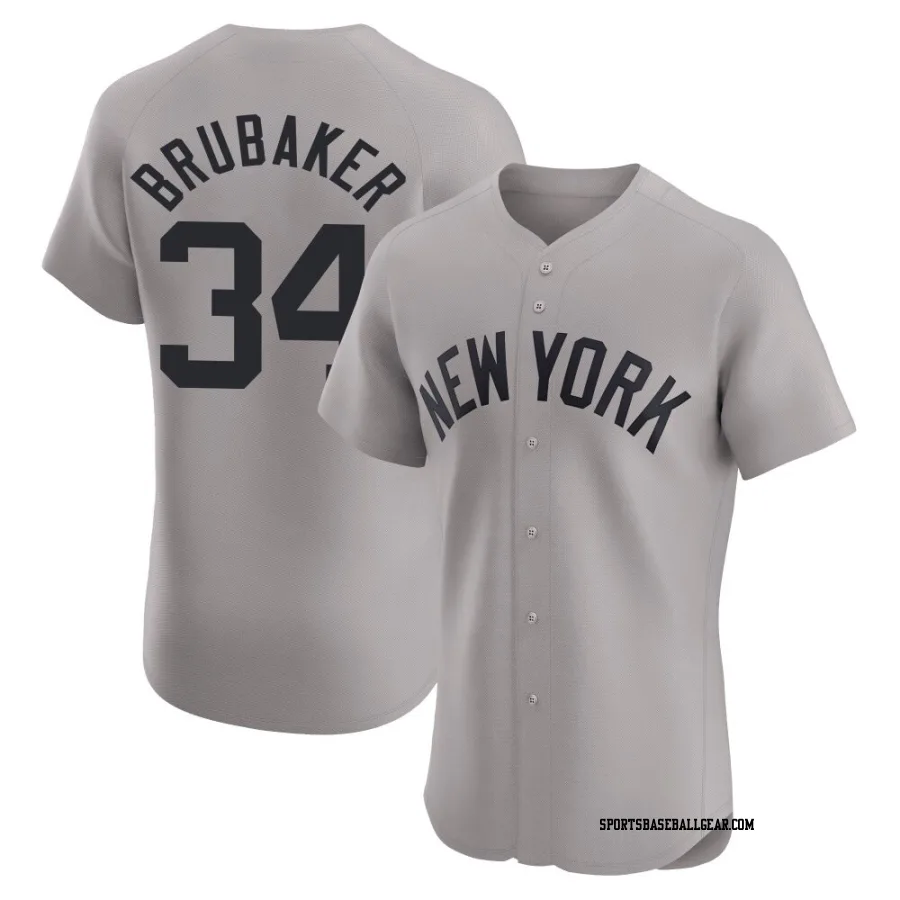 JT Brubaker Men's New York Yankees Gray Elite Road Jersey