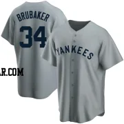 JT Brubaker Men's New York Yankees Gray Replica Road Cooperstown Collection Jersey