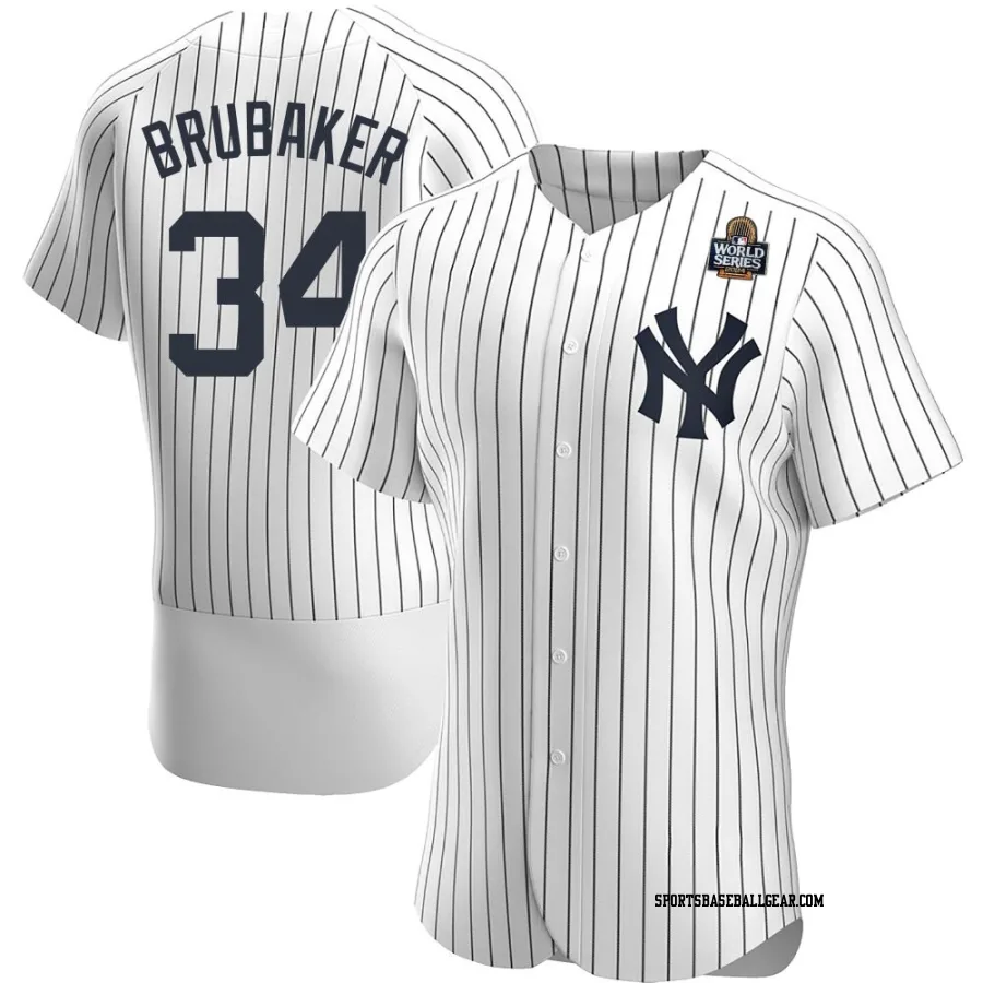 JT Brubaker Men's New York Yankees White Authentic Home 2024 World Series Jersey