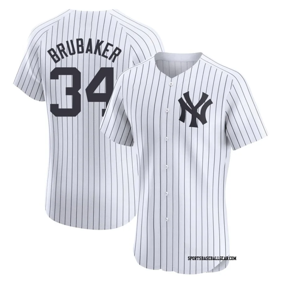 JT Brubaker Men's New York Yankees White Elite Home Jersey