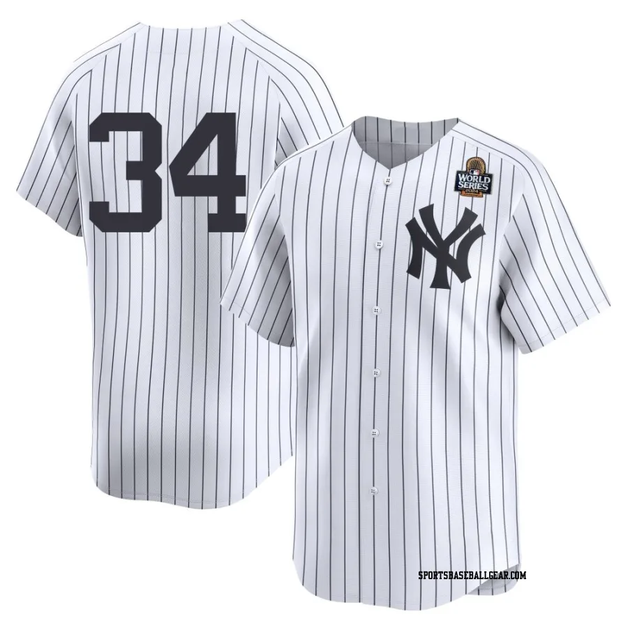 JT Brubaker Men's New York Yankees White Limited Yankee Home 2nd 2024 World Series Jersey