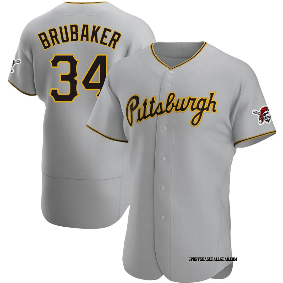 JT Brubaker Men's Pittsburgh Pirates Gray Authentic Road Jersey