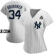 JT Brubaker Women's New York Yankees White Authentic Home Name 2024 World Series Jersey