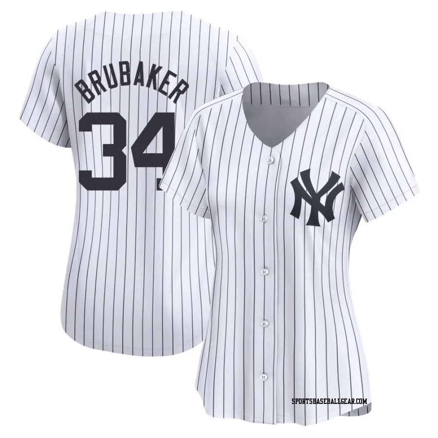 JT Brubaker Women's New York Yankees White Limited Yankee Home Jersey