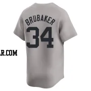 JT Brubaker Youth New York Yankees Gray Limited Away 2024 World Series Jersey