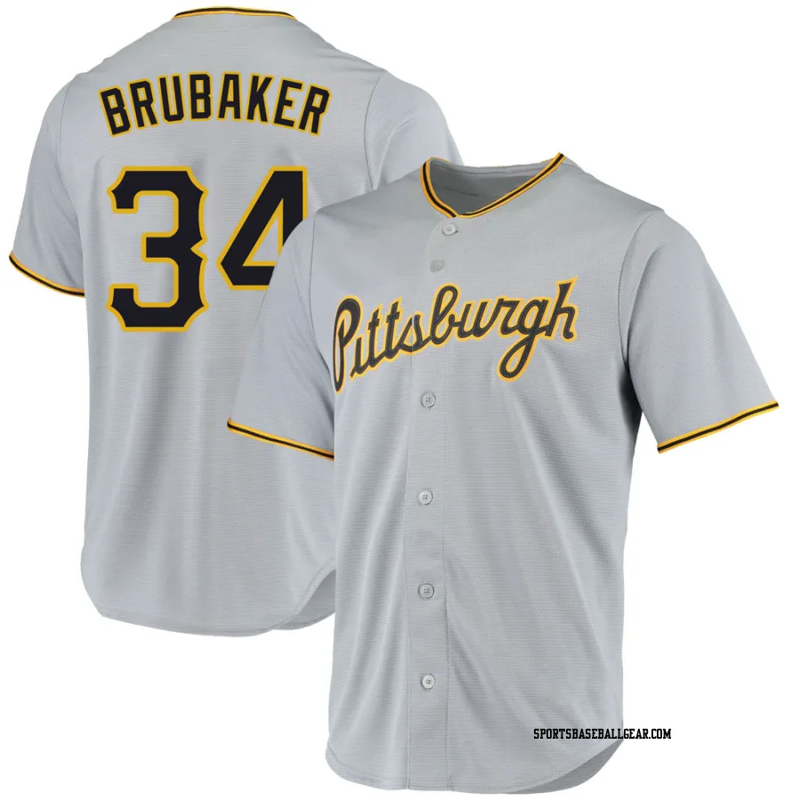 JT Brubaker Youth Pittsburgh Pirates Gray Replica Road Jersey