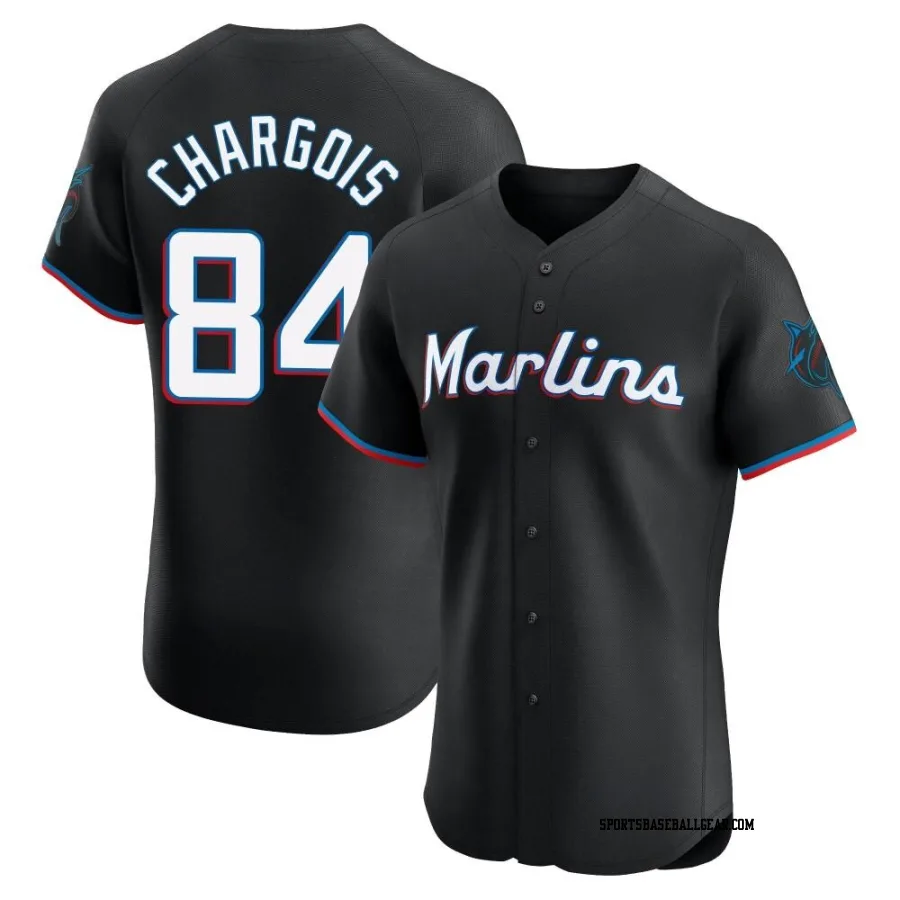 JT Chargois Men's Miami Marlins Black Elite Alternate Vapor Premier Jersey