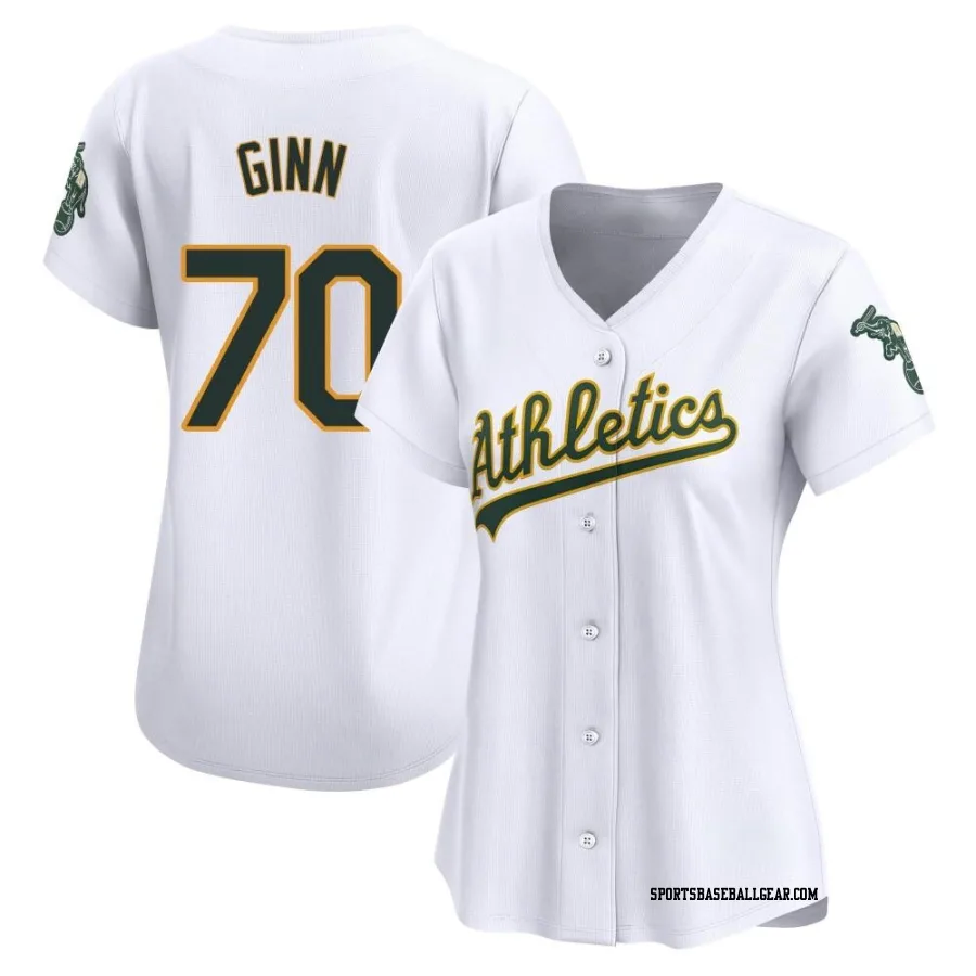 J.T. Ginn Women's Oakland Athletics White Limited Home Jersey