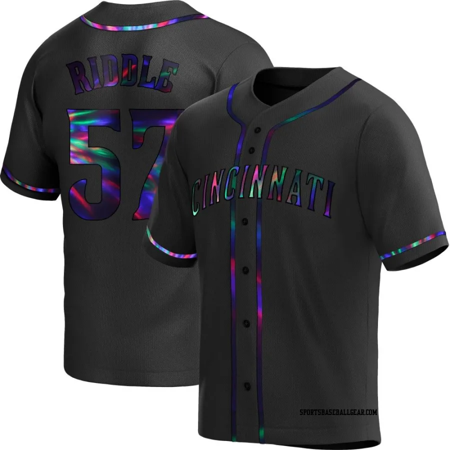 JT Riddle Men's Cincinnati Reds Black Holographic Replica Alternate Jersey